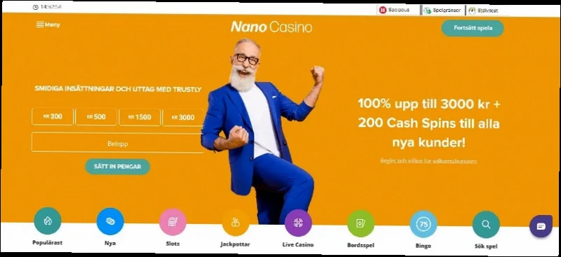 Nano Casino bonus 175% upp till 700 €